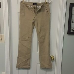 American Eagle kick boot khakis